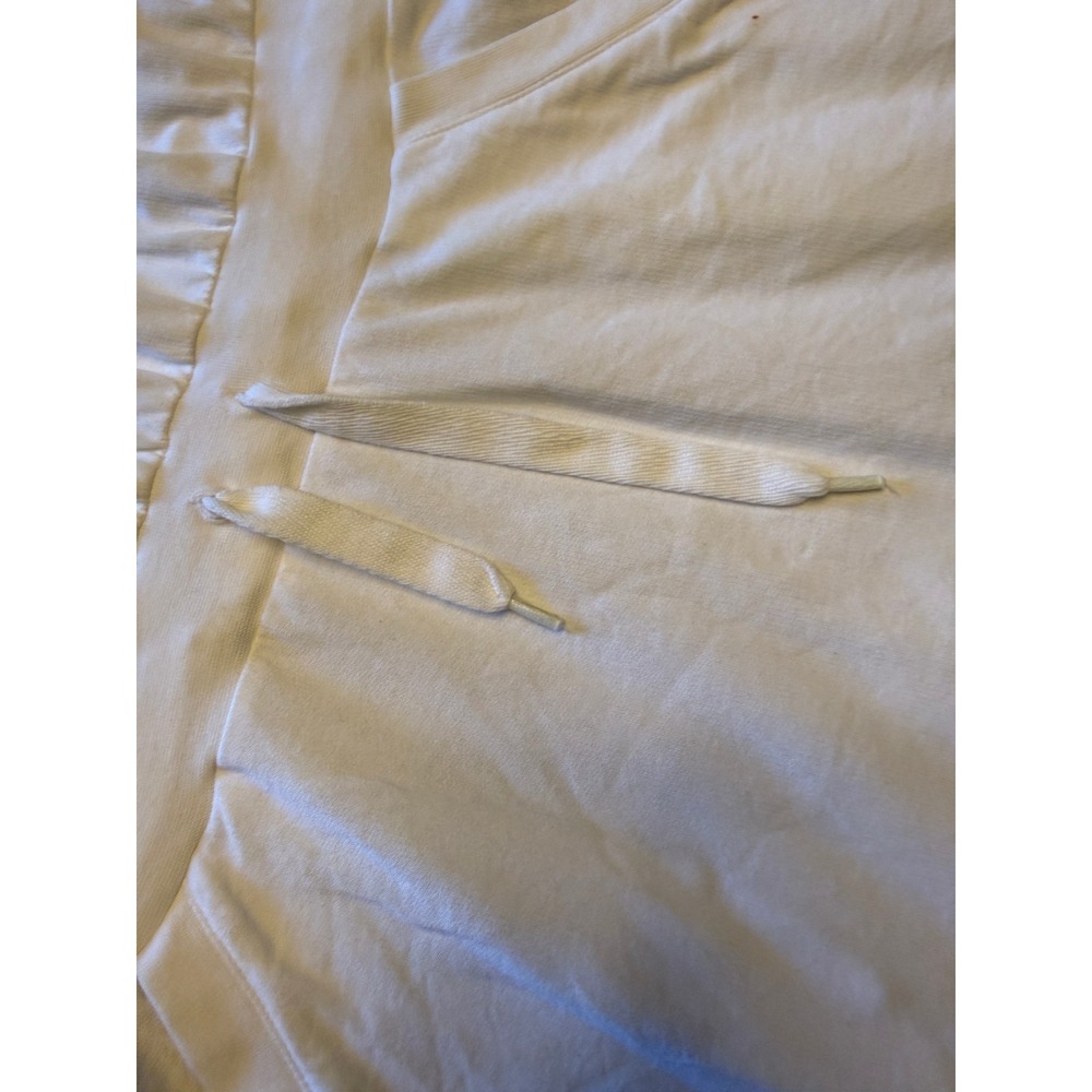 Lacoste T-Shirt Dress Womens 36 White Good V-Neck Drawstring Waist Pocket Logo - Picture 5 of 9